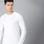 Men White Solid Round Neck T-shirt